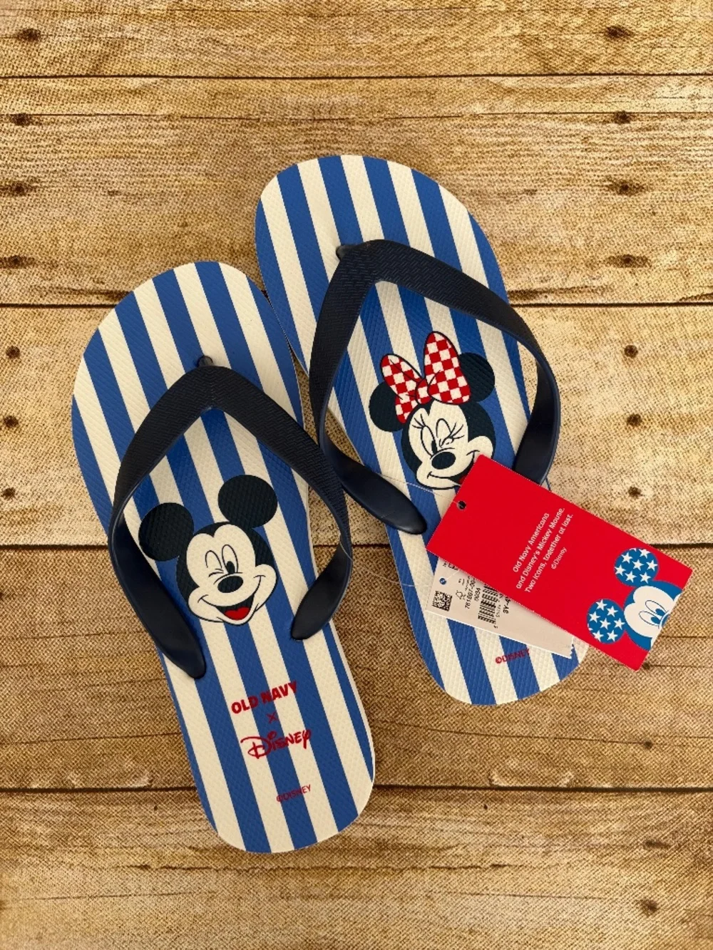 Old Navy x Disney Mickey Minnie Toddler Flip Flops Size 3y-4y NWT